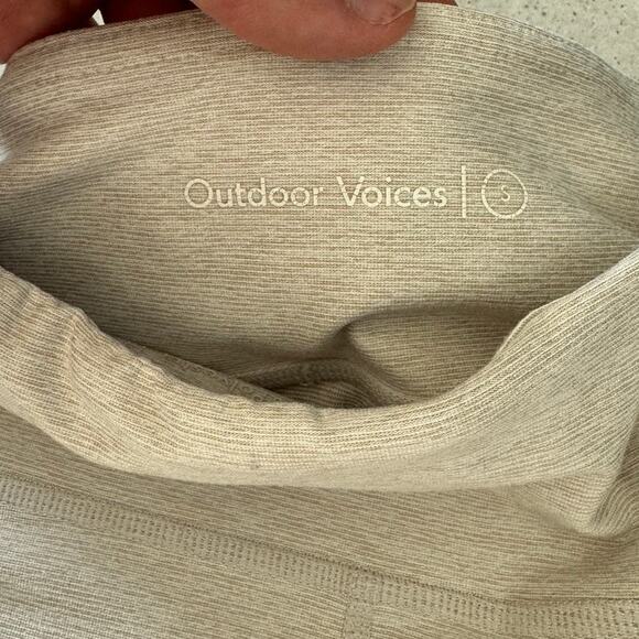 Outdoor Voices 3/4 Warm-Up Legging, Beige/White, Size SMALL - Picture 3 of 8